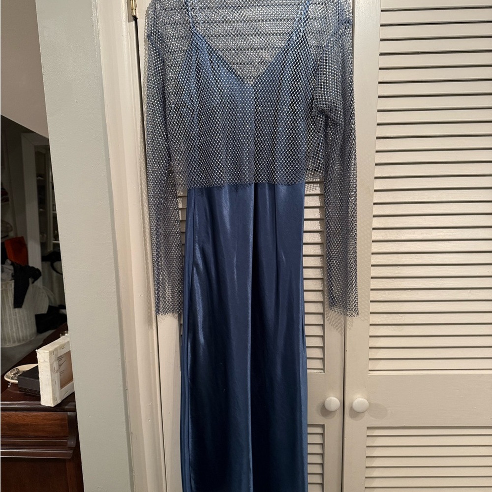 Anthropologie Blue Overlay Dress